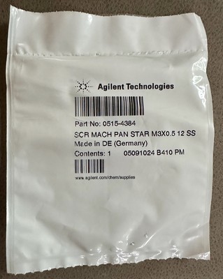 Agilent  0515-4384 SCR MACH PAN STAR M3X0.5 12 SS - NEW SEALED