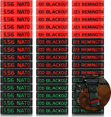 45 Pack Magazine Marking Band 5.56, 223 REM, 300 Blackout Magazine Bands for Acc