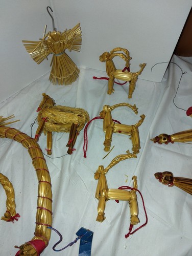 Vtg Lot 20 SWEDISH Culture Ornaments STRAW RATAN CUT-OUTS YULE GOAT DALA HORSE - Picture 3 of 6