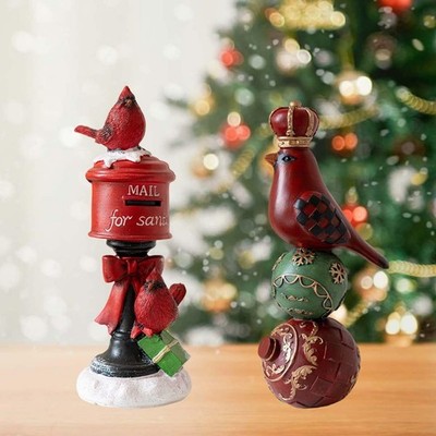 Weihnachten Kardinal Figur Tischdeko Resin Dorf Weihnachtsdeko