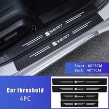Seat door sill  5pcs car sticker scuff protector anti plate carbon