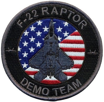 USAF 1st FIGHTER WING   F-22 DEMONSTRATION TEAM PATCH - BLACK