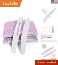50-Piece Professional Double-Sided Nail Files, 100/180 Grit for Home  Salon