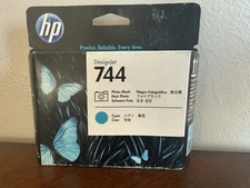 Genuine OEM HP 744 Photo Black/Cyan DesignJet Printhead, F9J86A NEW SEALED 2022