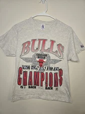 VTG Bulls 1992 World Champions Back 2 Back Logo 7 Size Small Single Stitch