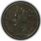 1869 1c Indian Head Small Cent - VF Dets Key Date - SKU-Y6285