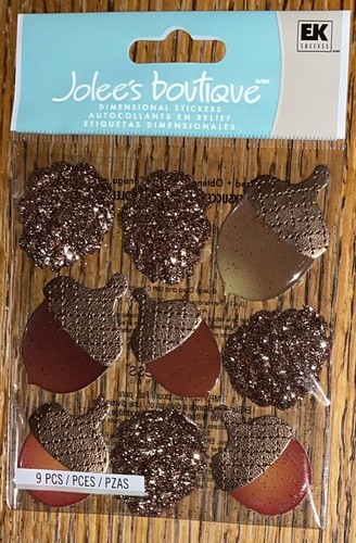 RARE Jolees Acorns Nuts Glittery Pine Cones Fall Autumn 3D Scrapbook Stickers - Picture 3 of 6