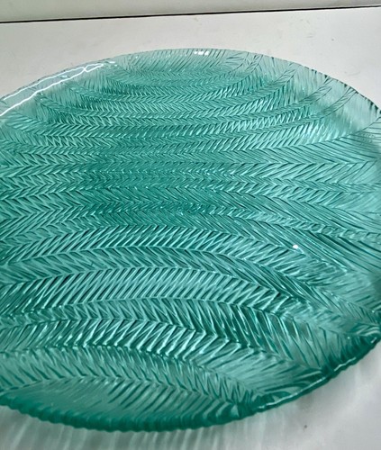 Set Of 5 Vintage Arcoroc France Herringbone Ribbed Turquoise Teal Green Plates - Picture 10 of 14