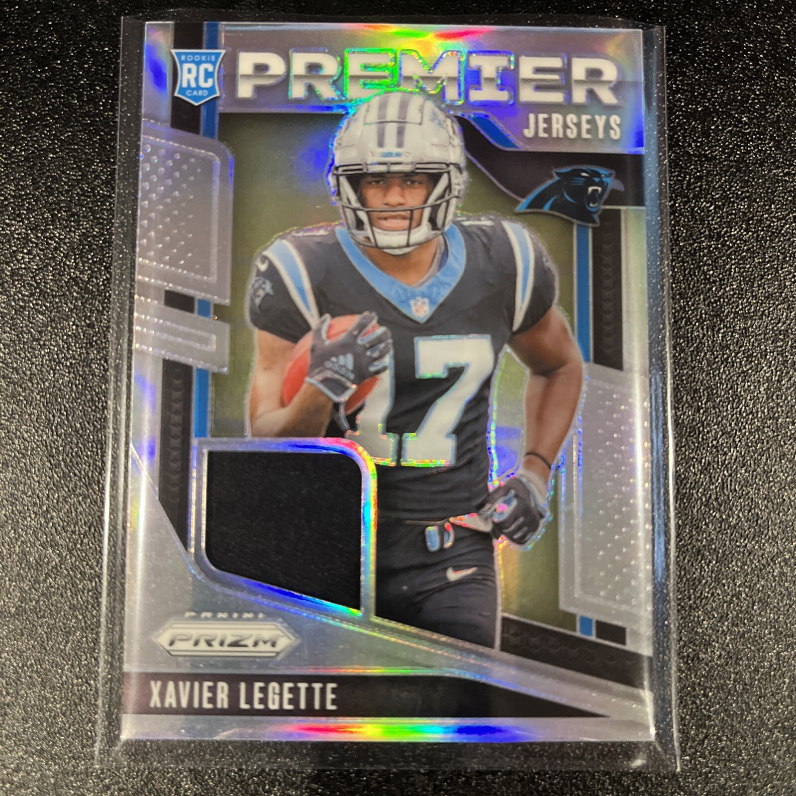 Xavier Legette 2024 Panini Prizm Rookie Premier Jersey  Silver RC Patch Panthers