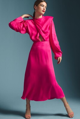 korean style red dress Dewlily Puff Sleeve Dress Korean Fashion for Teens, 20s, 30s Asymmetri main image 1