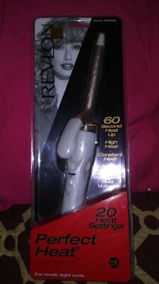 Revlon Perfect Heat Curling Iron Ceramic 1/2'' Ceramic Barrel nrand new white