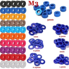 50PCS M3 CNC Round Aluminum Alloy Flat Spacer Washer Screw Gasket Ring For RC