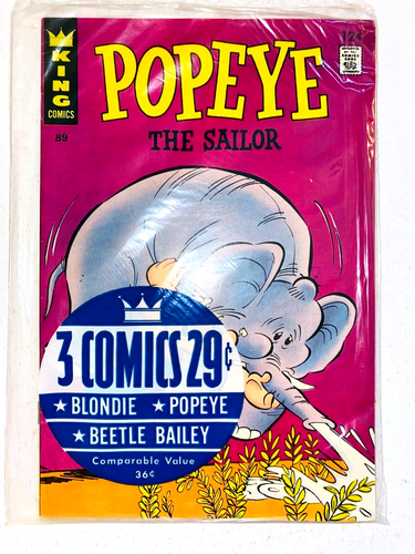Silver Age Lot 1967 King 3-Pack Blondie, Popeye, Beetle Bailey, Warehouse Find