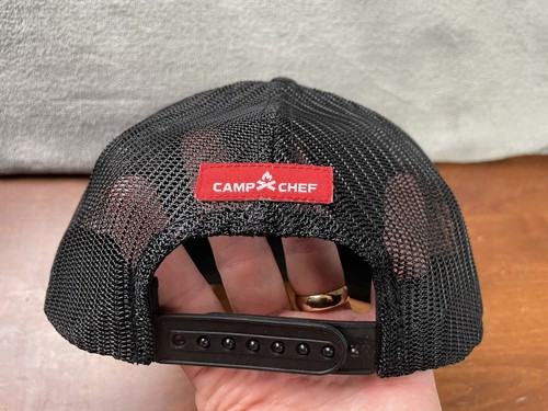 Camp Chef Black Mesh Trucker Hat Cap Snapback Adjustable Camping Outdoor - Picture 8 of 11