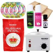 Waxness Aromatherapy Russian Pearl Stripless Waxing Kit with 35.27 oz / 1 kg Wax