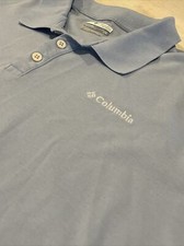 Columbia Men's Short Sleeve Light Blue Short Sleeve Polo Shirt Size L