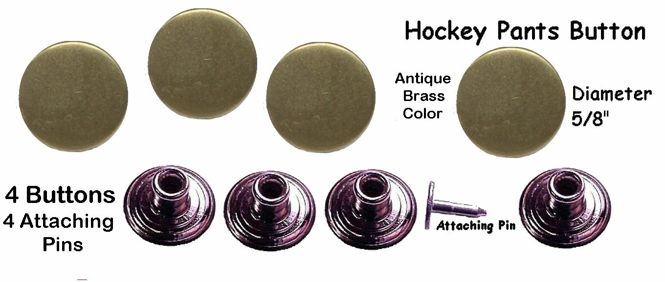 Hockey Bib Buttons 4 Antique Brass Finish Pants Bib Buttons Spender ...