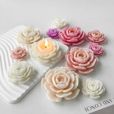 10PCS DIY Camellia Flower Silicone Molds Soap Candle Making Mould Resinous Mold