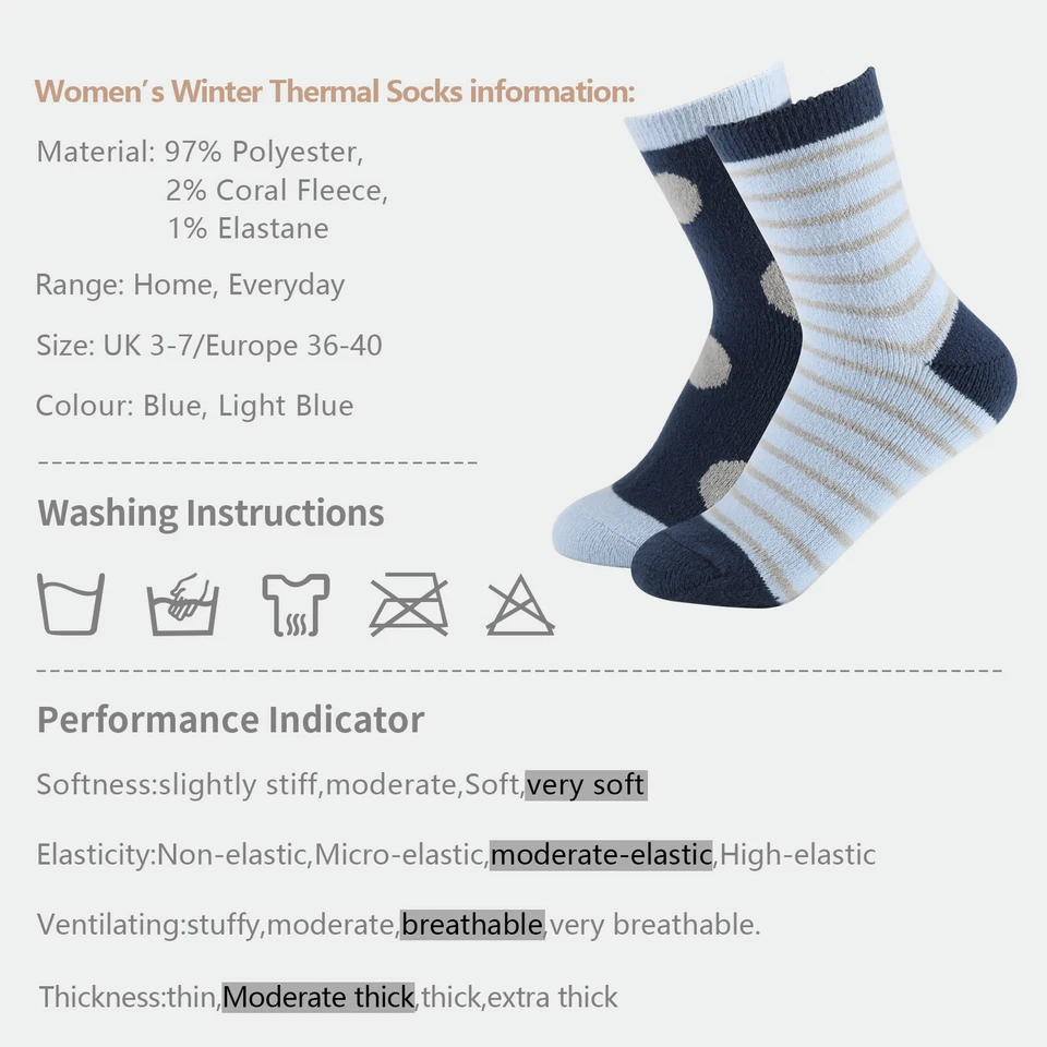 Mujer Dama Calcetines Cálidos Cómodos Esponjosos Ropa para el Hogar Mejor Algodón 4 Pares UK 3-7 Foto 4 de 4