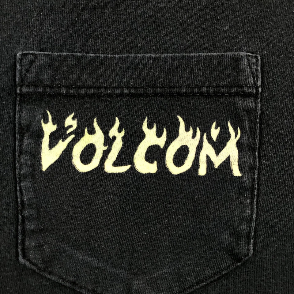 Vtg Volcom Pocket T Shirt Men’s XL Black Thin Soft Skull Surf Skate Costa Mesa - Image 2 of 4
