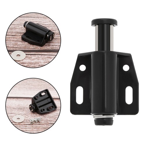 2 Pack Magnetic Push Latch Cabinet Catch Touch To Open - Black with Screws auto - Picture 5 of 12
