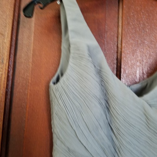 J Crew Party Cocktail Dress Women's Petite 00 Gray Silk Chiffon Lined Zip Back - Picture 3 of 12