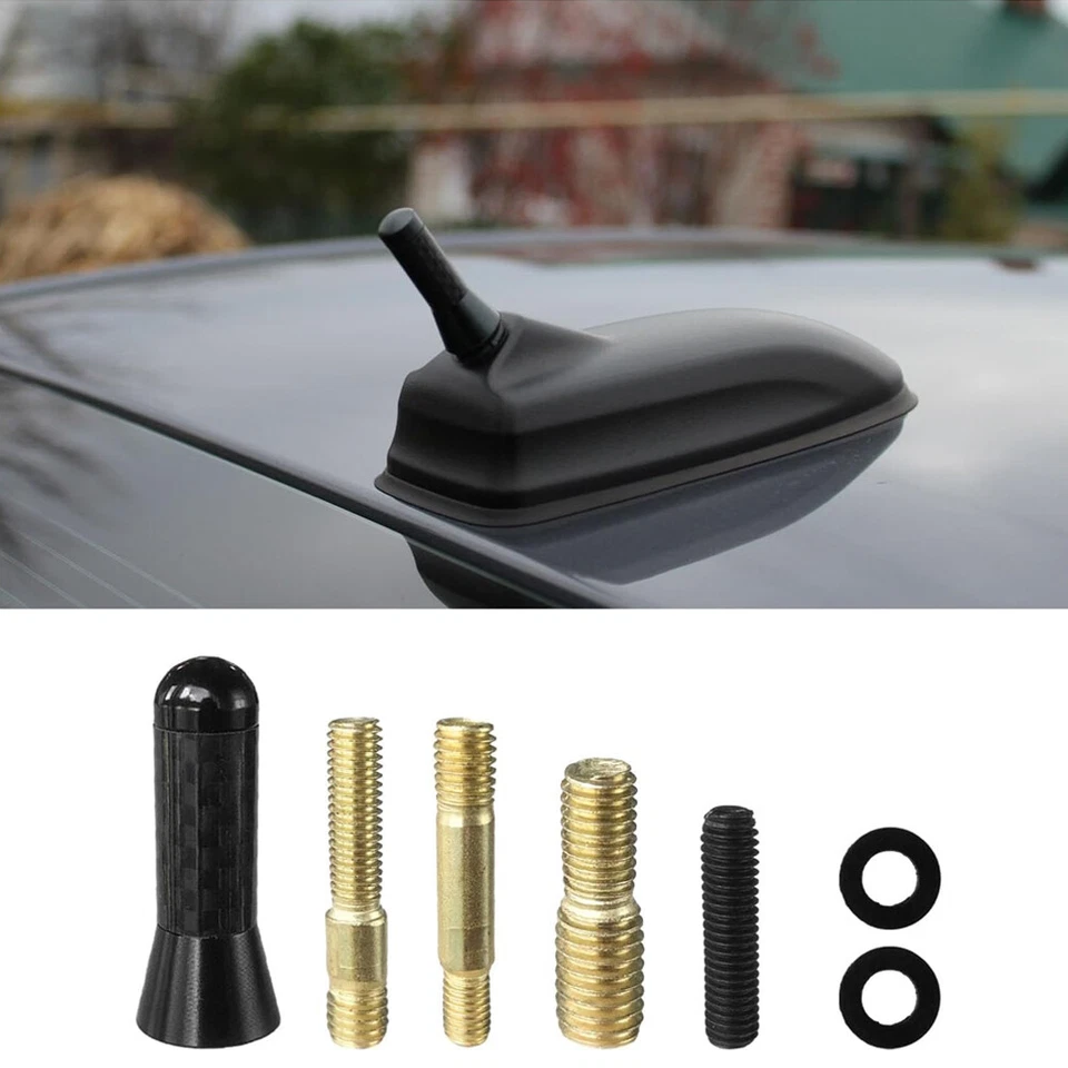 Radio aérea antena corta de fibra de carbono negra de 1,4" AM/FM para Chevrolet Colorado Foto 2 de 4