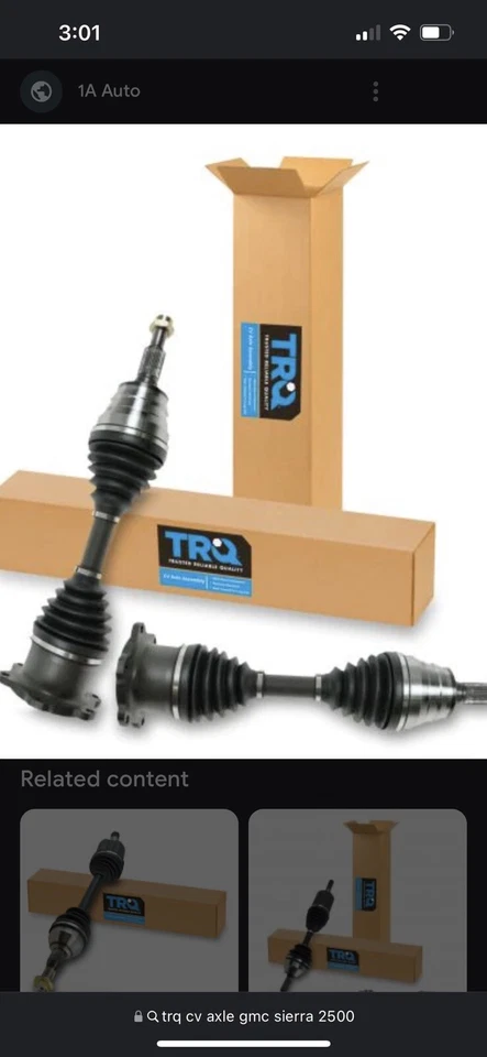 TRQ eje cv 06 gmc Sierra 2500 hd lado conductor y pasajero Foto 3 de 3