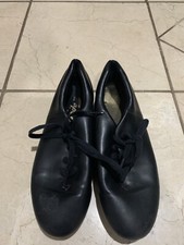 Capezio Girls Tap Lace Up Shoes Black Leather 5