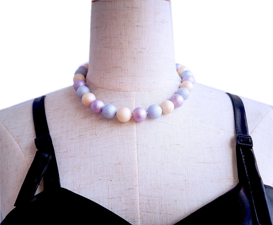 Genuino Mar del Sur Madreperla Collar 14mm Concha Redonda Joyería Suministro Foto 4 de 4