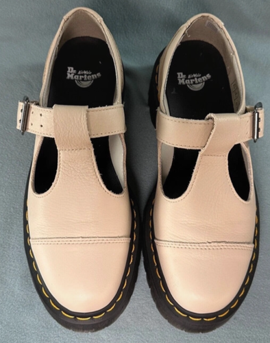 Dr. Martens Bethan Beigei EU 41 UK 7 Plateau 5,2 cm Halbschuhe Leder Schnalle - Bild 2 von 7