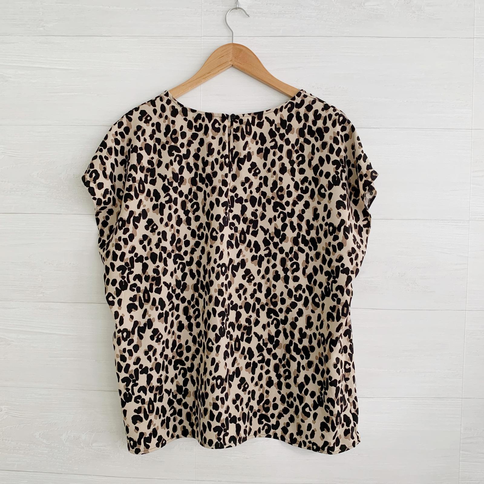 Halogen - Brown black abstract leopard print slee… - image 3