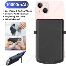 For iPhone Android 10000mAh Battery Charger Case Power Bank Rear Charging Cover