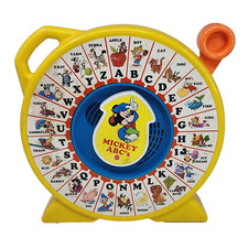 VINTAGE 1989 MATTEL MICKEY ABC'S SEE  SAY TALKING TOY WORKS LEARN ALPHABET
