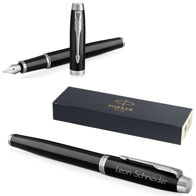 PARKER Core IM Black Lacquer C.C. Füllfederhalter mit Gravur Premium graviert