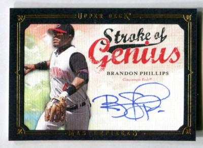 2008 UD Masterpieces Captured on Canvas Autograph Brandon Phillips A46 403