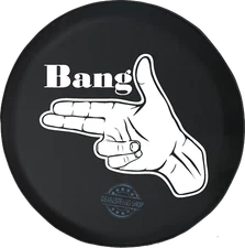 Finger Gun - BANG 2nd Amendment Gun Rights for Jeep RV Camper leather Tire Cover