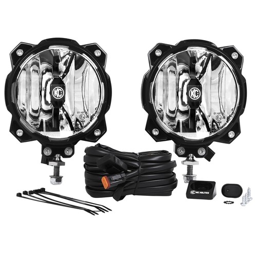KC HiLiTES 91303 2 White LED Round 6" Off Road Lights Pair Kit Driving Aluminum - Picture 2 of 8