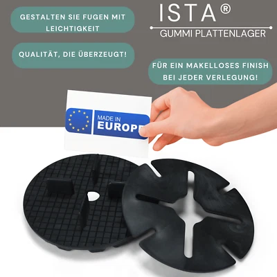ISTATOOLS® ISTA® Gummi Plattenlager & Ausgleichsscheiben für Terrassenplatten -Bodenplatten