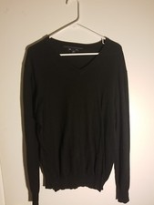 Gap Men's Black V-Neck Sweater - Size Large