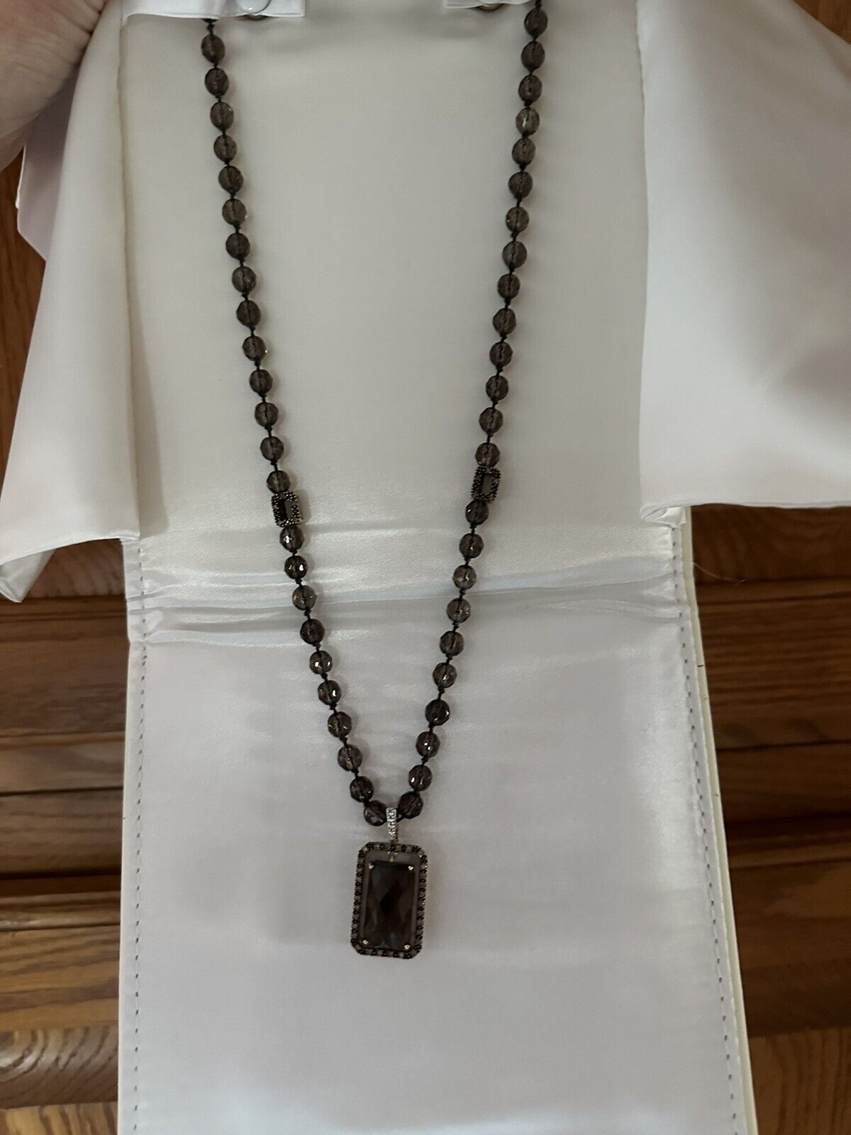 Beautiful Smokey Quartz and diamond necklace! - image 3