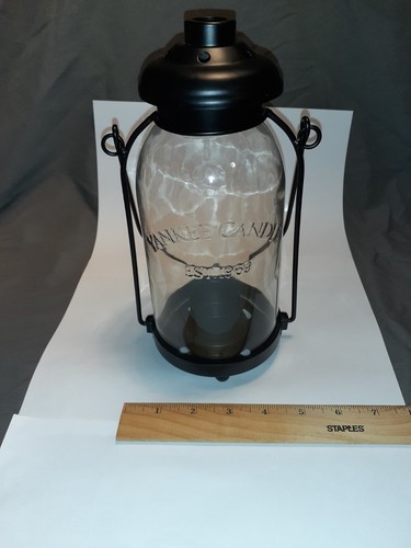 Yankee Candle Black Tea Light Holder Lantern Mason Jar Est 1969 FAST SHIP - Picture 2 of 16