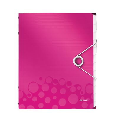 LEITZ Ordnungsmappe WOW, DIN A4, PP, 12 F cher,pink-metallic