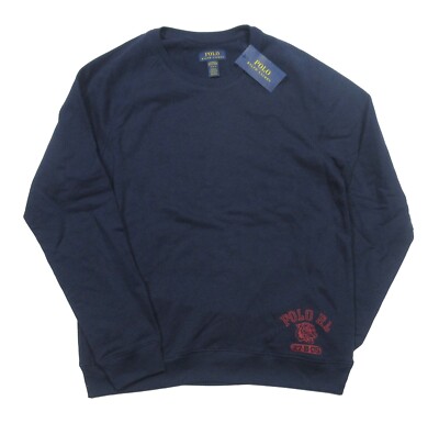 Navy Fleece Crewneck Sweatshirt Ralph Lauren Crew Neck Navy Blue