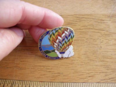 1980s pin tie tac First Flight Piuma Aircraft Hot Air Balloon mini vintage