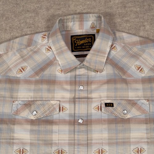 Camicia Howler Bros H Bar B Snap Uomo Grande Azteca Sud Occidentale Perla Snap SS - Foto 3 di 17