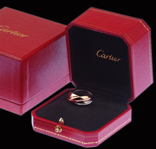 CARTIER TRINITY BAGUE XL RING 18K TRICOLOR GOLD LARGE EDITION 1997 UNISEX Gr. 57