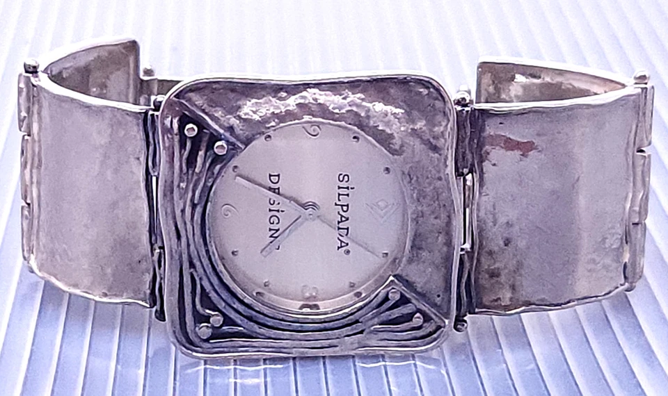 Reloj Pulsera Vintage Silpada Shablool Plata Esterlina Filigrana Eslabón 7" Foto 3 de 4