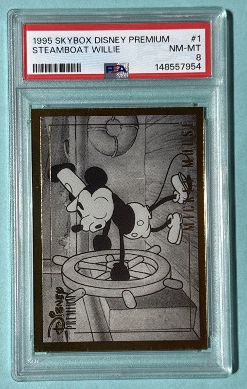 1995 Skybox Disney Premium #1 Steamboat Willie - PSA 8 NM-MT *POP9*