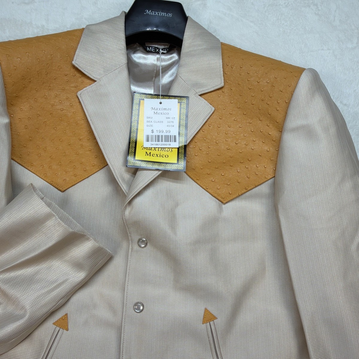 Vintage Western Cowboy Suit Pearl Snap Rodeo Rockabilly Stage Tan